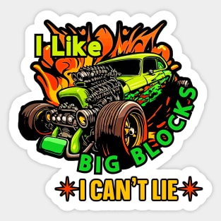 vintage girls just wanna have funding for scientific research ,Hot Rod, I Like Big Blocks Sticker